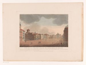 利沃诺大广场的景观 Vue de la Grande Place de Livorne en Italie（物体上的标题） 意大利、西班牙和埃及的城市景观（系列标题）