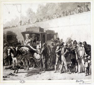 勤奋者的到来，Léon Marotte根据Boilly（1803年）的画作制作的日光版画。