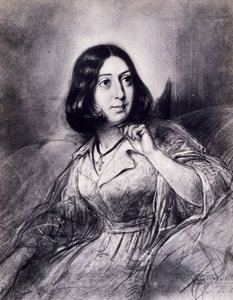乔治-桑的画像，笔名Amantine-Lucile-Aurore Dupin（巴黎 作者 路易斯·利奥波德·博伊