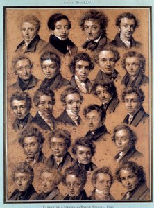 Portrait of the students of the studio of the painter Antoine Jean Gros (1771-1835) Drawing by Louis Leopold Boilly (1761-1845) 1820 Paris, B.N. 作者 路易斯·利奥波德·博伊