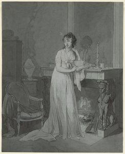 壁炉前的女人 作者 Louis Leopold Boilly