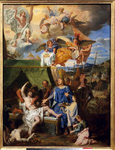 Thaumaturgy: "国王路易九世（1214-1270）（圣路易）与ecrouelles交战" 路易-利切里-德-贝里（1629-1687）的绘画，太阳。0.79 x 0.58 米 鲁昂，美术博物馆 作者 路易斯·里切里·德·伯里（Louis Licherie de Beurie）