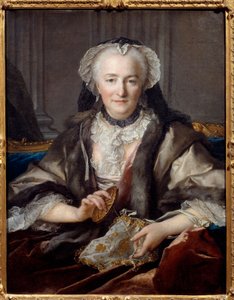 Portrait of Madame Dange knocking She is the wife of the farmer general F. B. Dange du Fay - Painting by Louis Tocque (1696-1772) 1753 Sun. 0,83x0,63 m - Portrait of Anne Jarry, Madame Dange (In 1721 she married Francois Balthazar Dange du Fay (1696-1777)  作者 路易斯·托克