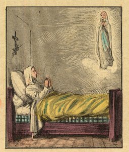 Bernadette Soubirous（1844-1879 年）--雕刻选自 Louis Maitrejean 和 Georget Ramond 所著《宗教教育的眼睛。精彩相册"，作者 Louis Maitrejean 和 Georget Ramond - 法国 1910 年