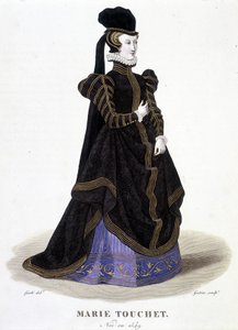 玛丽·杜切特 (1549-1638) 的肖像。 在“”法国著名女性画廊“” 作者 路易·玛丽·兰特（Louis Marie Lante）