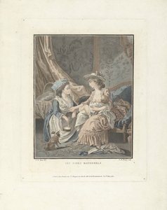 母亲带着孩子和女仆
Les soins maternels（物上标题） 作者 让·巴蒂斯特·休特 (le vieux)