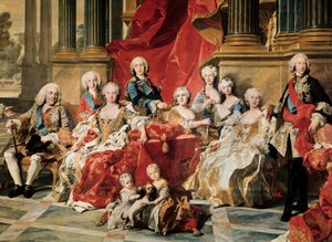 Philip V surrounded by his family. Detail of a painting by Louis Michel van Loo 作者 路易斯·米歇尔·范·卢