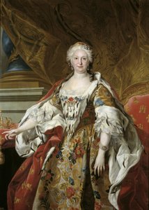 西班牙文：Isabel Farnesio, reina de España 伊莎贝尔-德-法内西奥王后的官方肖像 作者 路易斯·米歇尔·范·卢