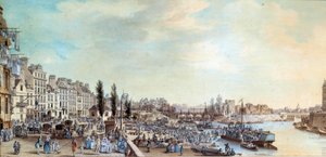 1782年圣保罗港和水船办公室的景色 路易斯-德-莱斯皮纳斯（1734-1808）的粉彩画 1782年 巴黎，卡纳瓦莱博物馆