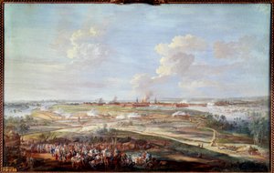路易十五在 1744 年 5 月 28 日至 6 月 4 日期间围攻梅宁的视图 路易斯·尼古拉斯·范·布拉伦贝格（Louis Nicolas Van Blarenberghe，1716-1794）的水粉画 1780 年 0.59 x 0.94 米