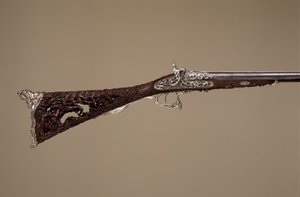 双管打击式猎枪，法国，巴黎，日期为1854年 作者 路易斯·佩兰