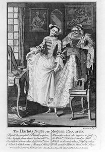 Harlots Nurse或Modern Procuress，pub。 1750年（bw雕刻）