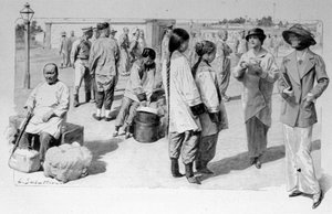 中途停留期间来自西伯利亚大洋的中国和欧洲游客。 1913. Ill. de Sabatier