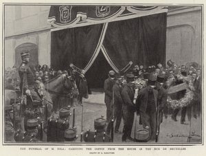 M Zola的葬礼，在Rue de Bruxelles的House中带着棺材