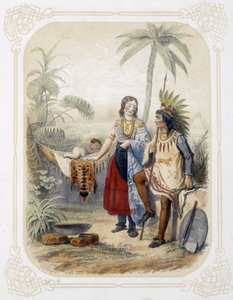 大洋洲的家庭 - 在“年轻旅行者的专辑”中，路易斯拉萨尔插图 作者 路易斯·西蒙·拉萨尔