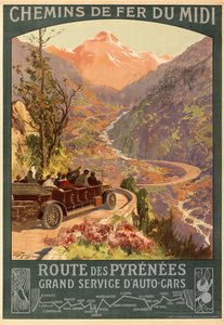 米迪铁路公司。比利牛斯之路，约1900-1910年。