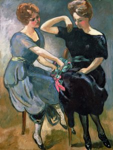 《两姐妹》，c.1912（布面油画） 作者 路易斯·瓦尔塔特