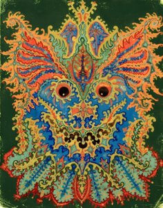 万花筒猫：绿色的猫图案 作者 路易·韦恩