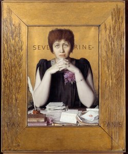 卡罗琳-雷米(Caroline Remy)的肖像，称为塞弗林(Severine)(1855 - 1929)，法国记者。路易斯-韦尔登-霍金斯（1849 - 1910）的画作，Ec。安
