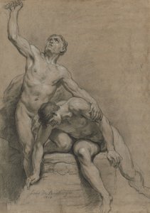 两个男性裸体，1710年。