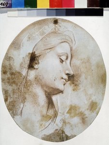 "处女的头像"（Visage de vierge） 小路易-德-布洛涅二世（1657-1733 年）的红色粉笔画 莫斯科普希金博物馆