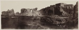 叙利亚Kaalat el Athlit，海边景色，1859年。 作者 路易斯·德·克莱克
