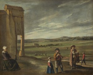 有农民的风景，约1640年。 作者 路易·勒·奈恩