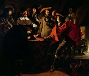 1643年的卫兵吸烟