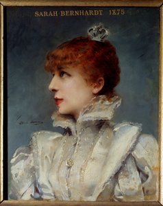 Portrait of Henriette Rosine Bernard dit Sarah Bernhardt (1844-1923) societary of the Comedie Francaise. Painting by Louise Abbema (1858-1927) 作者 路易丝·阿贝玛