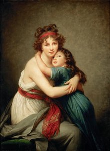 与女儿朱莉的自画像，约1789年。
