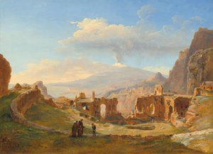 陶尔米纳的罗马剧院，1828年。