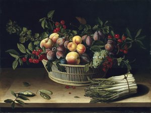 静物与一篮水果和一束芦笋，1630年