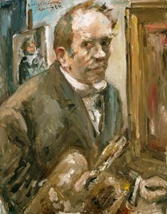 汽车肖像 - 自画像 - Peinture de Lovis Corinth (1858-1925) - 1924年 - 布面油画 - 100x80 - (c) 纽约现代艺术博物馆。