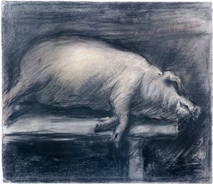 洛维斯-科林斯（1858-1925）的《被宰杀的猪》图，纽约，现代艺术博物馆
