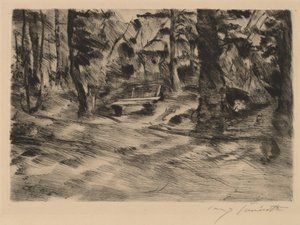 Bank im Walde II 森林中的长椅 II, 1917年。 作者 洛维斯·科林斯（Lovis Corinth）