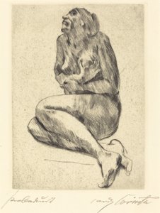 蹲在地上的女性裸体 (Crouching Female Nude) 作者 洛维斯·科林斯（Lovis Corinth）