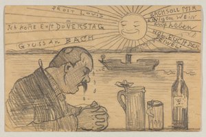洛维斯-科林斯致卡尔-斯特拉斯曼：明信片，1898 年 6 月 22 日邮戳 作者 洛维斯·科林斯（Lovis Corinth）