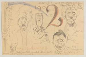 Lovis Corinth 致 Carl Strathmann：明信片，1901 年 12 月 24 日邮戳 作者 洛维斯·科林斯（Lovis Corinth）
