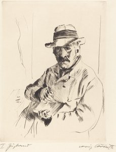 戴草帽的自画像》（《戴草帽的自画像》）。 作者 洛维斯·科林斯（Lovis Corinth）
