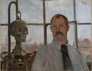 带骨架的自画像 作者 洛维斯·科林斯（Lovis Corinth）