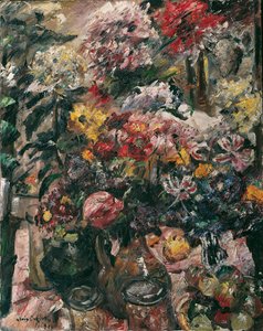 菊花和金盏花的静物，1922年。 作者 洛维斯·科林斯（Lovis Corinth）