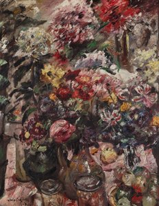 菊花和金盏花静物画 作者 洛维斯·科林斯（Lovis Corinth）