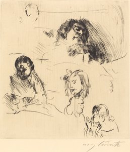 各种肖像研究（肖像素描）。 作者 洛维斯·科林斯（Lovis Corinth）