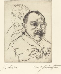 两个男性研究头像自画像素描两个男性头像自画像，1915年。 作者 洛维斯·科林斯（Lovis Corinth）