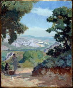 Rhodanian Landscape Painting by Joseph Loys Prat (1879-1934), 20th century.