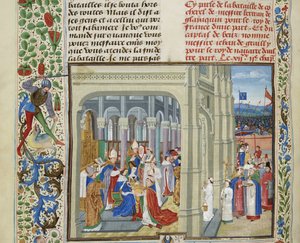 1364年5月19日法国查理五世的加冕仪式，约1470-1475年。 作者 Loyset Liedet
