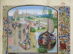 1380年在奥德纳德对根特商人的屠杀，约1470-1475。 作者 洛伊塞特·利德
