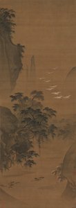 秋天的风景与苍鹭和鸭子。 作者 陆吉