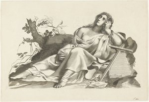 坐在十字架上的希望化身 作者 Lubertus Teunis van Deth
