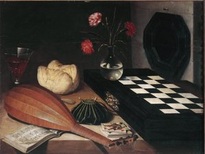 国际象棋静物——布面油画
